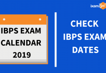 IBPS Exam Calendar 2019