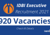 IDBI Executive Recruitment 2021