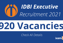 IDBI Executive Recruitment 2021