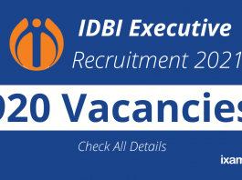 IDBI Executive Recruitment 2021