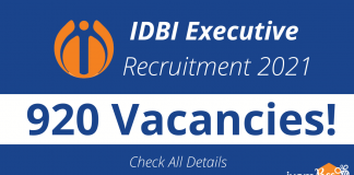 IDBI Executive Recruitment 2021