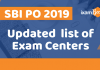 SBI PO Updated Exam Centres