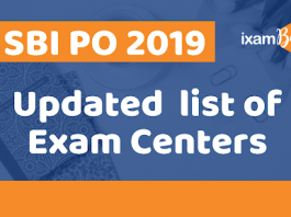SBI PO Updated Exam Centres