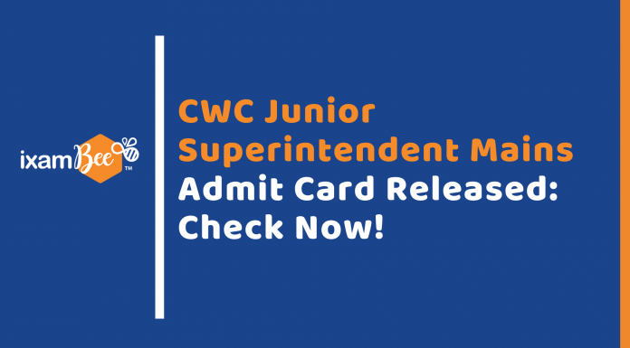 CWC Mains Admit Card Out