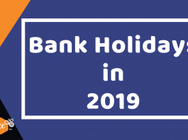 Bank Holidays in 2019