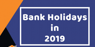 Bank Holidays in 2019