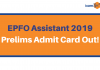 EPFO Assistant Admit Card