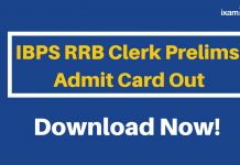 IBPS RRB Clerk Admit Card Released
