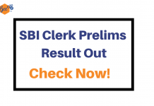 sbi clerk pre result
