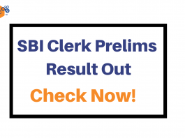 sbi clerk pre result