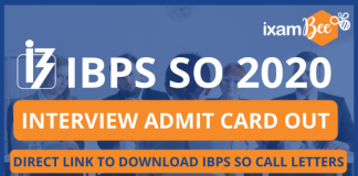 IBPS SO Interview Admit Card