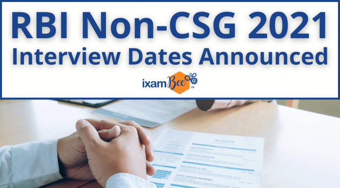 RBI Non-CSG 2020-21 Interview Dates