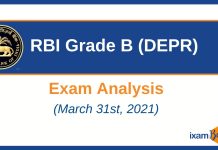 RBI Grade B DEPR Exam Analysis 2021