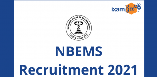 NBEMS Recruitment Exam 2021.