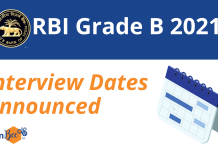 RBI Grade B Interview Dates 2021