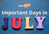 Important Days in July.