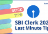 SBI Clerk Pre Tips