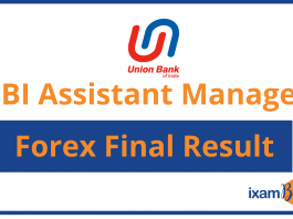 UBI Assistant Manager Forex Final Result
