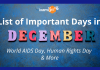 Important Days of December