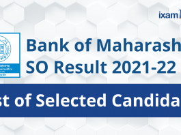 Bank of Maharashtra SO Result 2022