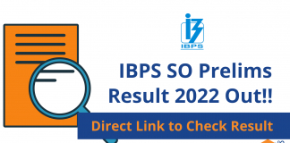 IBPS SO Prelims Result 2022