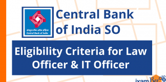 CBI SO Eligibility Criteria