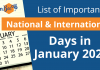 Important Days of January 2022