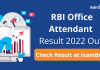 RBI Office Attendant Result 2022