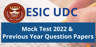 ESIC UDC Mock Test 2022