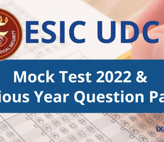 ESIC UDC Mock Test 2022
