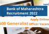 Bank of Maharashtra Recruitment 2022: Apply Online for 500 Posts