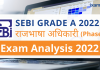 SEBI Grade A राजभाषा अधिकारी Phase 1 Exam Analysis 2022