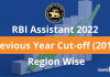 RBI Assistant 2022: Previous Year Cut-off (2017) Region Wise
