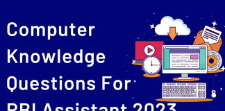 Computer Knowledge Questions (Mixed) for RBI Assistant and SBI Clerk.