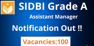 SIDBI Grade A Recruitment 2022: Apply Online for 100 Vacancies
