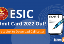 ESIC UDC Mains Admit Card 2022