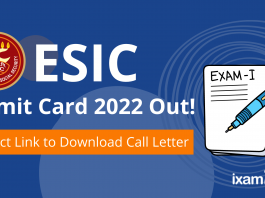 ESIC UDC Mains Admit Card 2022