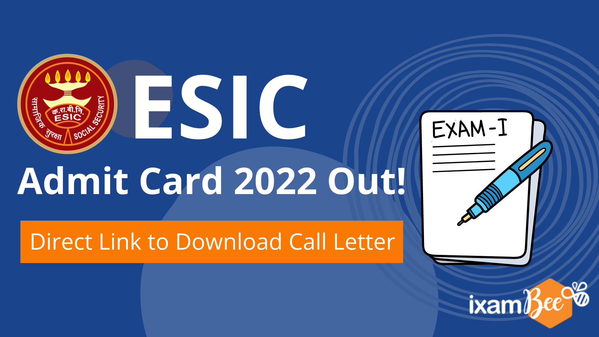 ESIC UDC Mains Admit Card 2022