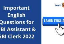 Important English Questions for RBI Assistant & SBI Clerk 2022