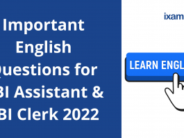 Important English Questions for RBI Assistant & SBI Clerk 2022