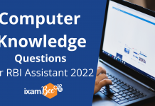 Computer Knowledge Questions for RBI Assistant 2022