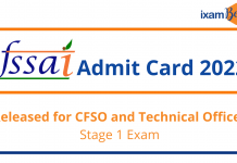 FSSAI Admit Card 2022 Out