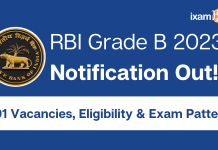RBI Grade B 2023 Notification Out! 291 Vacancies, Eligibility & Exam Pattern