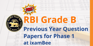 RBI Grade B Previous Year Question Papers for Phase 1