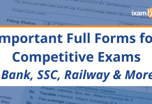 Important Full Forms for Competitive Exams: Bank, SSC, Railway and More