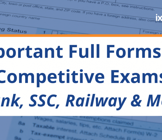 Important Full Forms for Competitive Exams: Bank, SSC, Railway and More