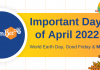 Important Days in April 2022