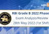 RBI Grade B 2022 Phase 1 Exam Analysis/Review 28th May 2022 (1st Shift)