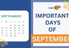 Important Days of September