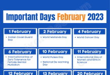 Important Days of February 2023